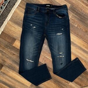 RSQ Tilly’s Slim Distressed Dark Wash Denim Men’s Jeans Size 34x32 Gently Used